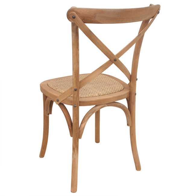 Crossback Rattan Dining Chair - Natural Bentwood