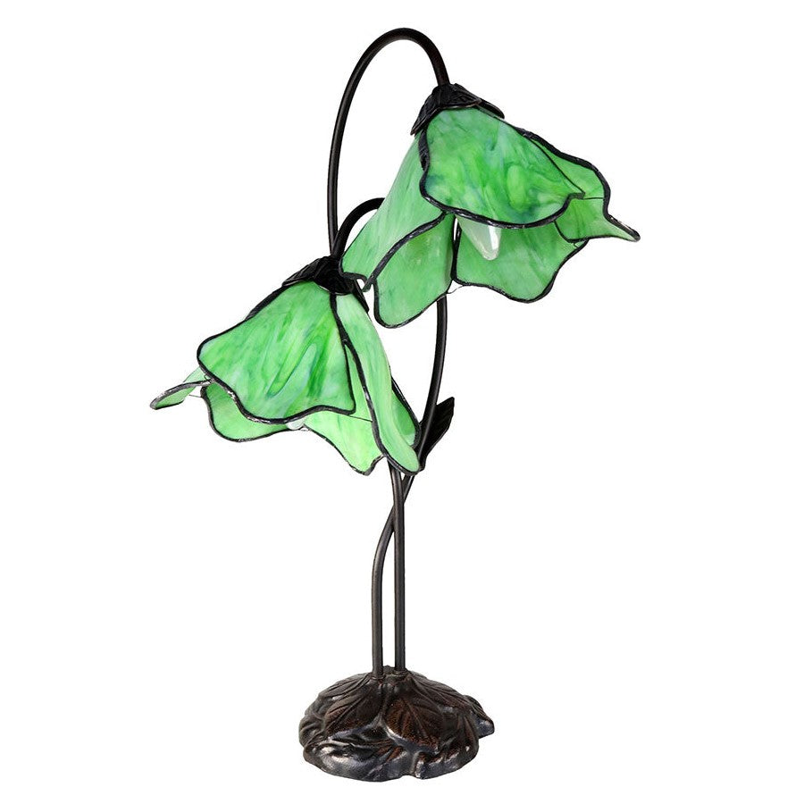 Double Lotus Flowers Tiffany Shade Table Lamp (Available in 6 Colors)