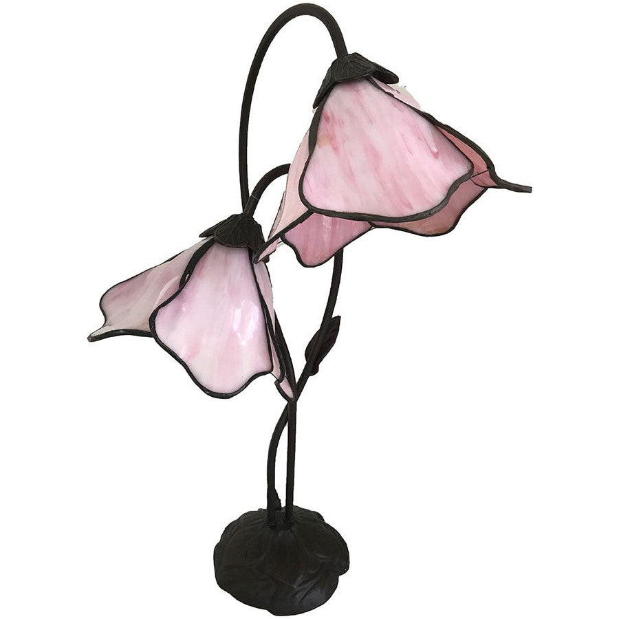 Double Lotus Flowers Tiffany Shade Table Lamp (Available in 6 Colors)