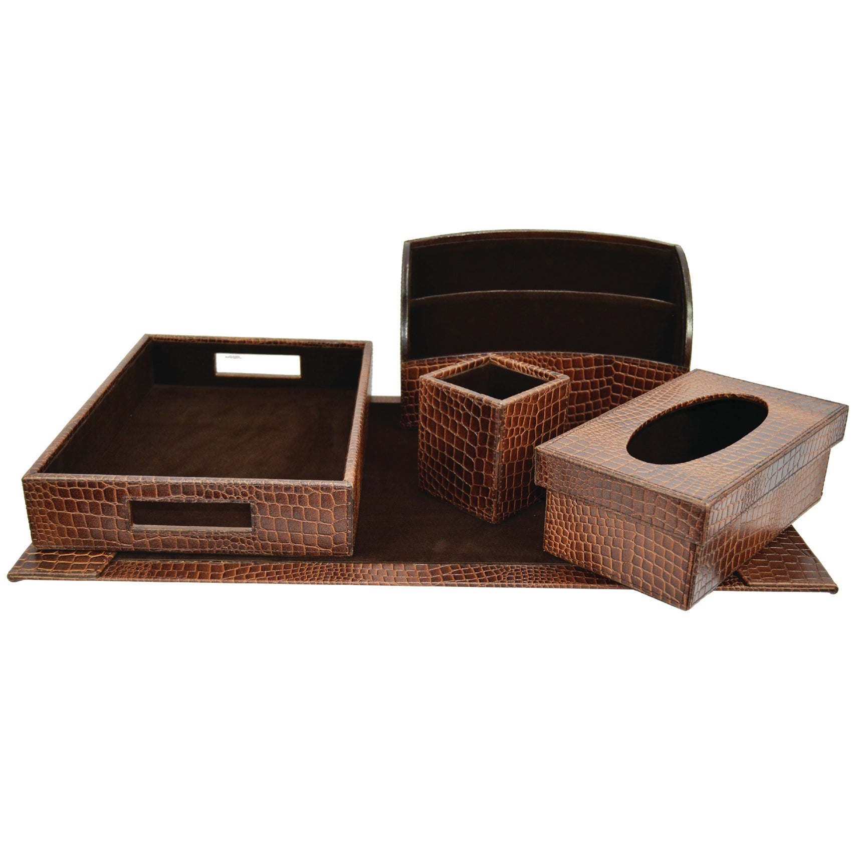Executive Leather Desktop Organizer Set (6 Colors to Choose)