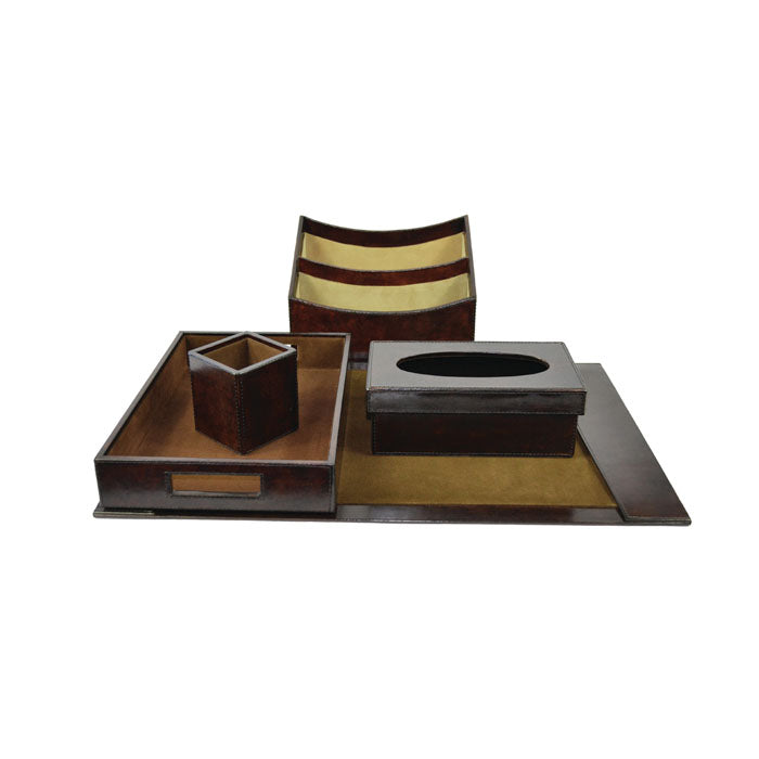 Executive Leather Desktop Organizer Set (6 Colors to Choose)