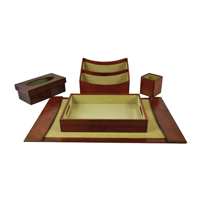 Executive Leather Desktop Organizer Set (6 Colors to Choose)