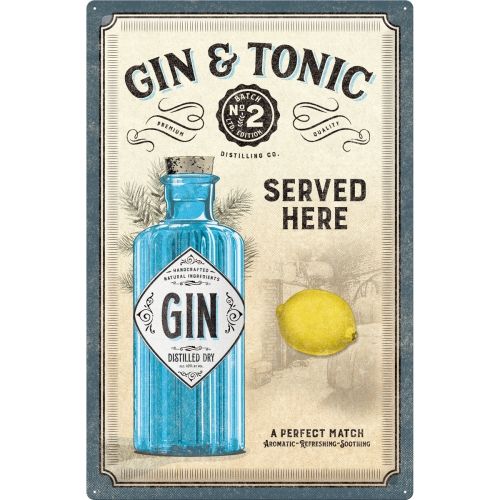 Gin and Tonic Served Here Metal Sign (Available in 3 Sizes)