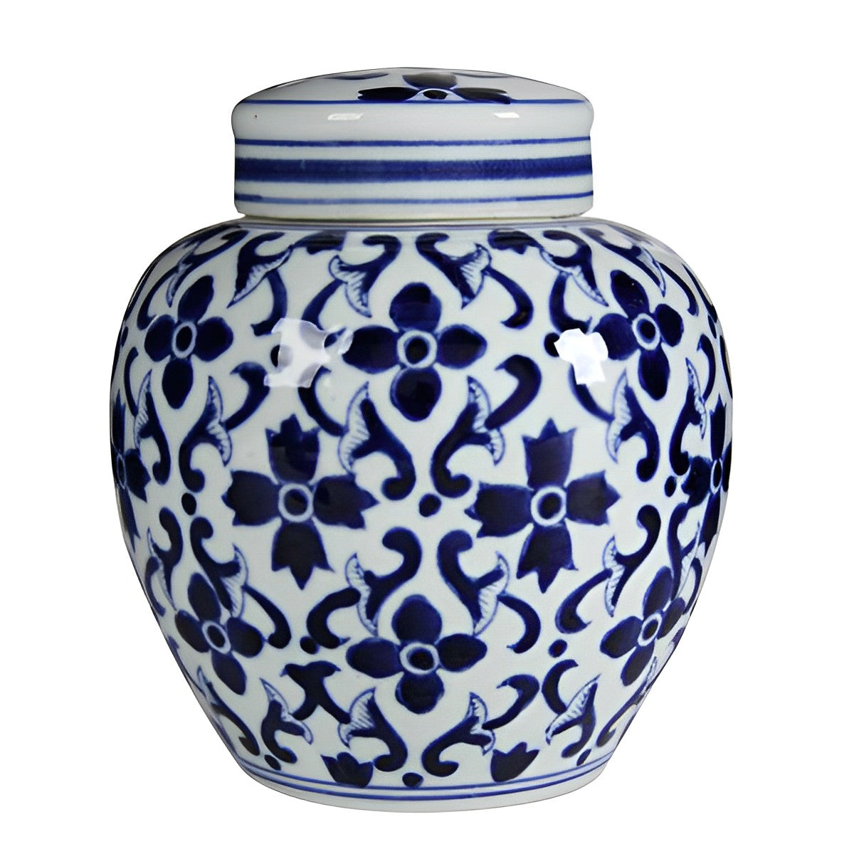 Azure Blossom Ceramic Ginger Jar