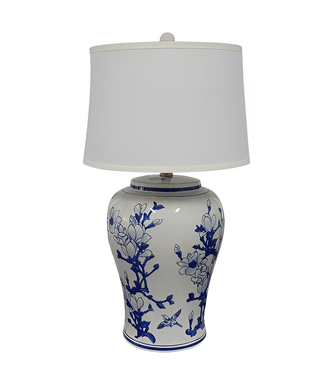 Azure Blossom Ceramic Table Lamp
