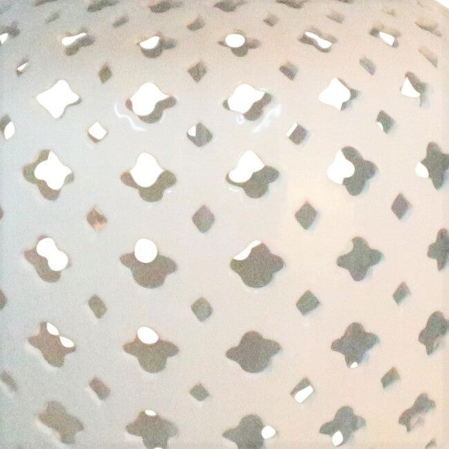 Filigree Ceramic Table Lamp White Base (3 Shade Colours to Choose)