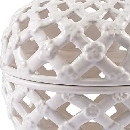 Filigree Decorative Ceramic Jar with Lid (2 sizes to choose)