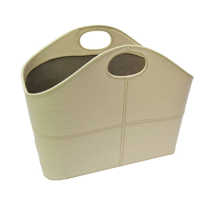 Leather Magazine Basket with Handle (4 Colors to Choose)