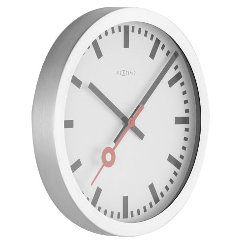 2 in 1 NeXtime Station Stripe Wall / Table Clock 19cm (Available in 2 Colors)