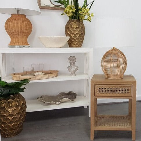 Palm Crossed Bedside Table