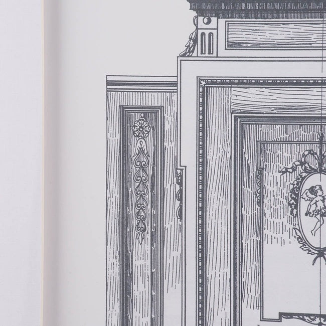 Ornate Doors Pencil Line Printed Wall Art set of 2