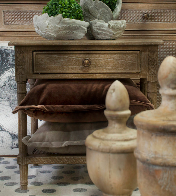 Polo Rattan Base Bedside Side Table (Choose from 3 Colours)