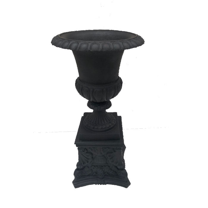 Renaissance Cast Iron Urn On Pedestal (Available in 4 Colors)