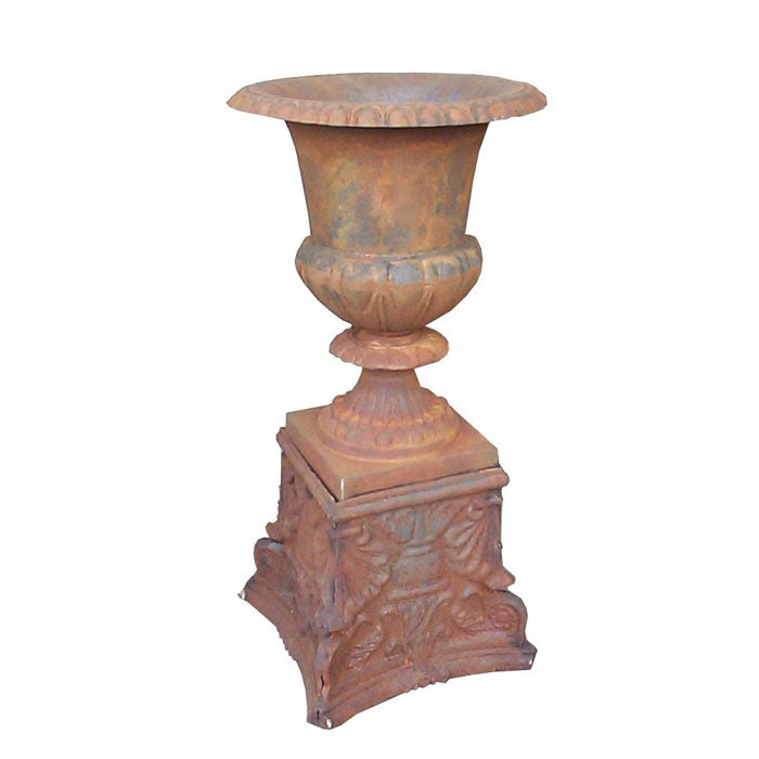 Renaissance Cast Iron Urn On Pedestal (Available in 4 Colors)