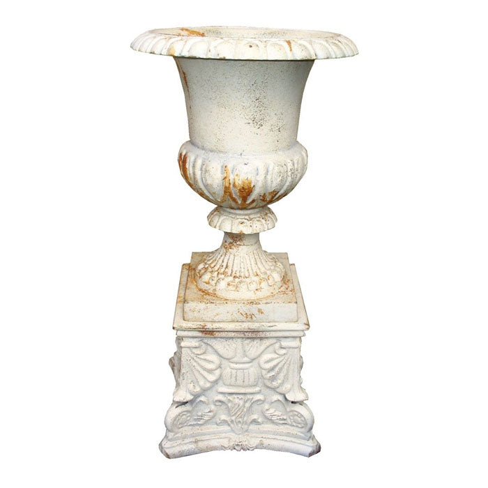 Renaissance Cast Iron Urn On Pedestal (Available in 4 Colors)