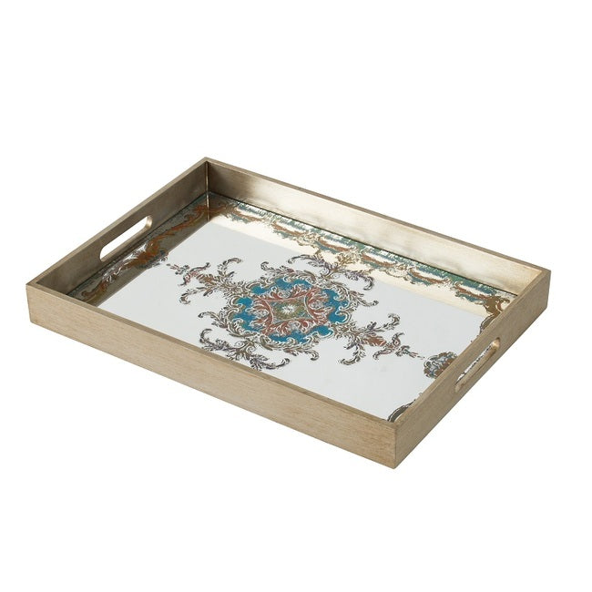 Scroll Mirrored Rectangular Tray (Choose from 2 Colours)