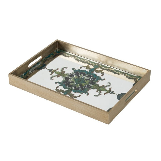 Scroll Mirrored Rectangular Tray (Choose from 2 Colours)