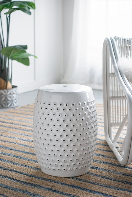 Shelly Ceramic Decorator Stool