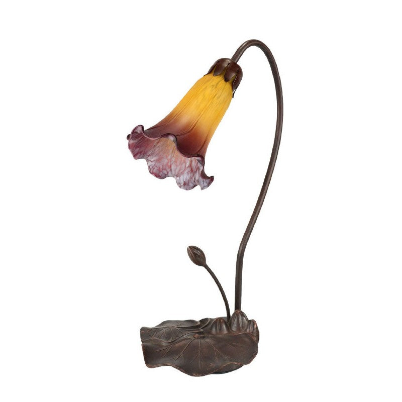 Single Lily Flower Tiffany Shade Table Lamp (Available in 7 Colors)