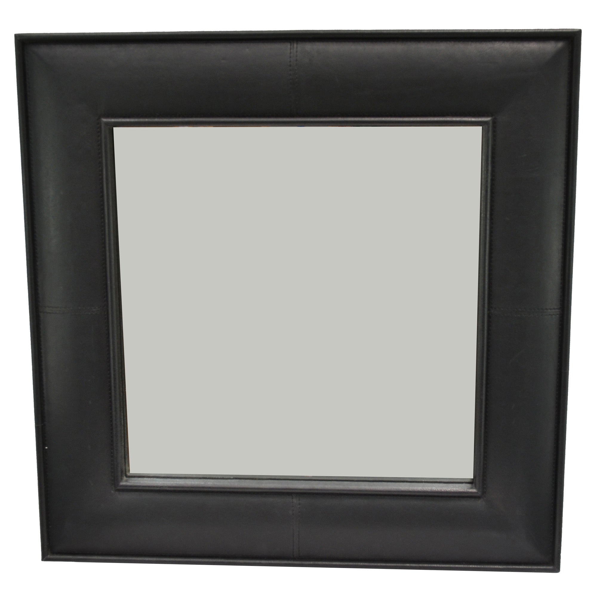 Square Elegant Buffalo Leather Mirror (3 Colors to Choose)