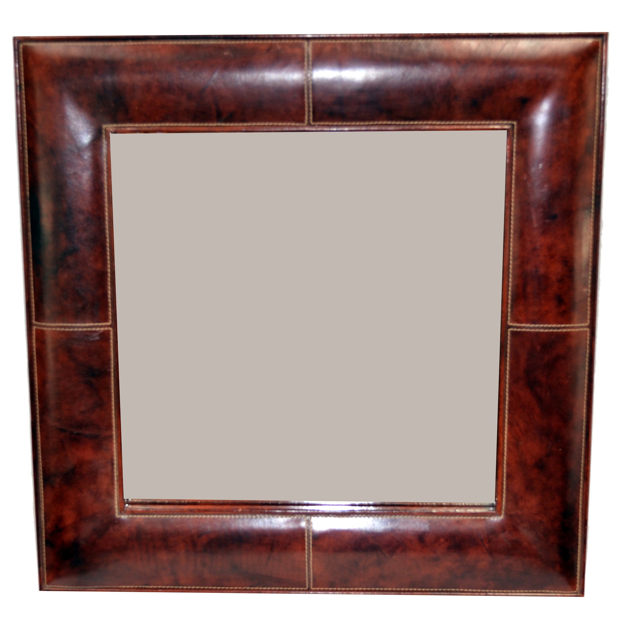 Square Elegant Buffalo Leather Mirror (3 Colors to Choose)