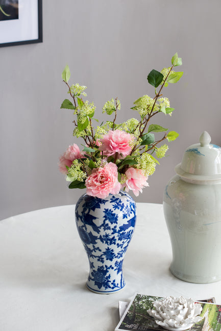 Swallow Blue and White Bird Ceramic Vase