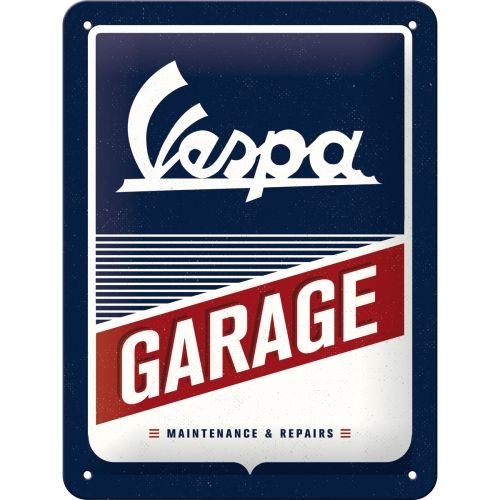 Vespa Garage Metal Sign (Available In 2 Sizes)