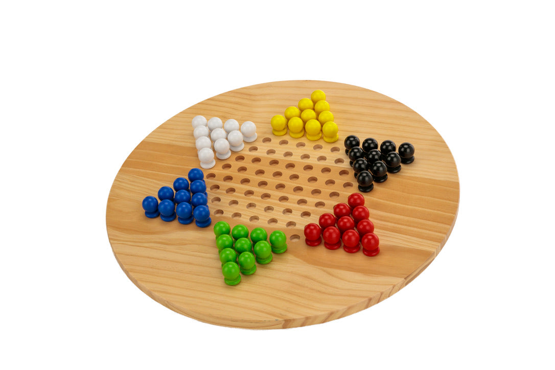Wooden Giant Chinese Checkers & Solitaire Game 60cms