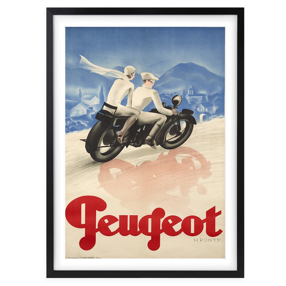 Peugeot Motorbike 105cm x 81cm Framed A1 Art Print
