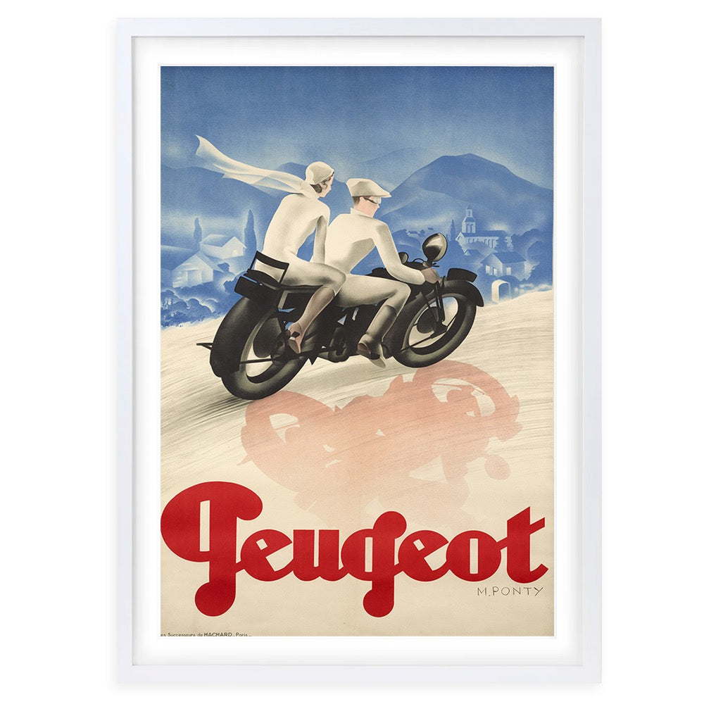 Peugeot Motorbike 105cm x 81cm Framed A1 Art Print