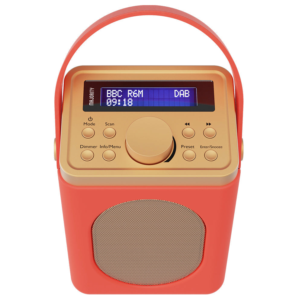 Majority Little Shelford Bluetooth & DAB Radio with Alarm Clock - Red