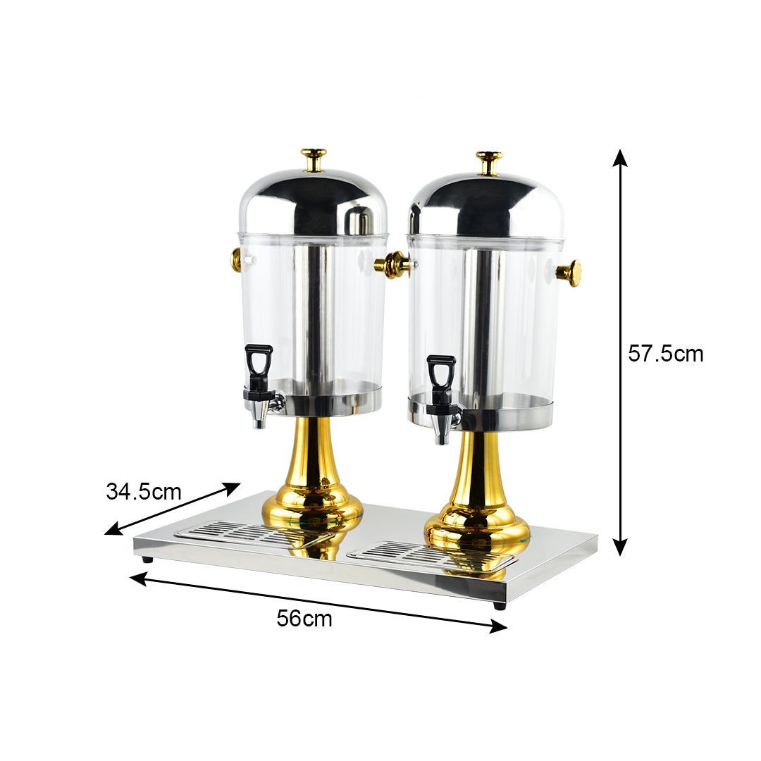 SOGA 16L Dual Stainless Steel Dispenser Beverage Transparent Commercial Drink Container Jug