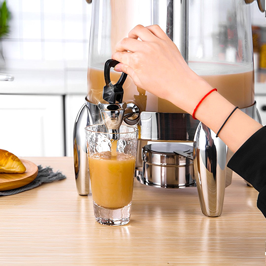 SOGA Stainless Steel 12L Beverage Dispenser Hot and Cold Juice Water Tea Buffet Drink Container Jug