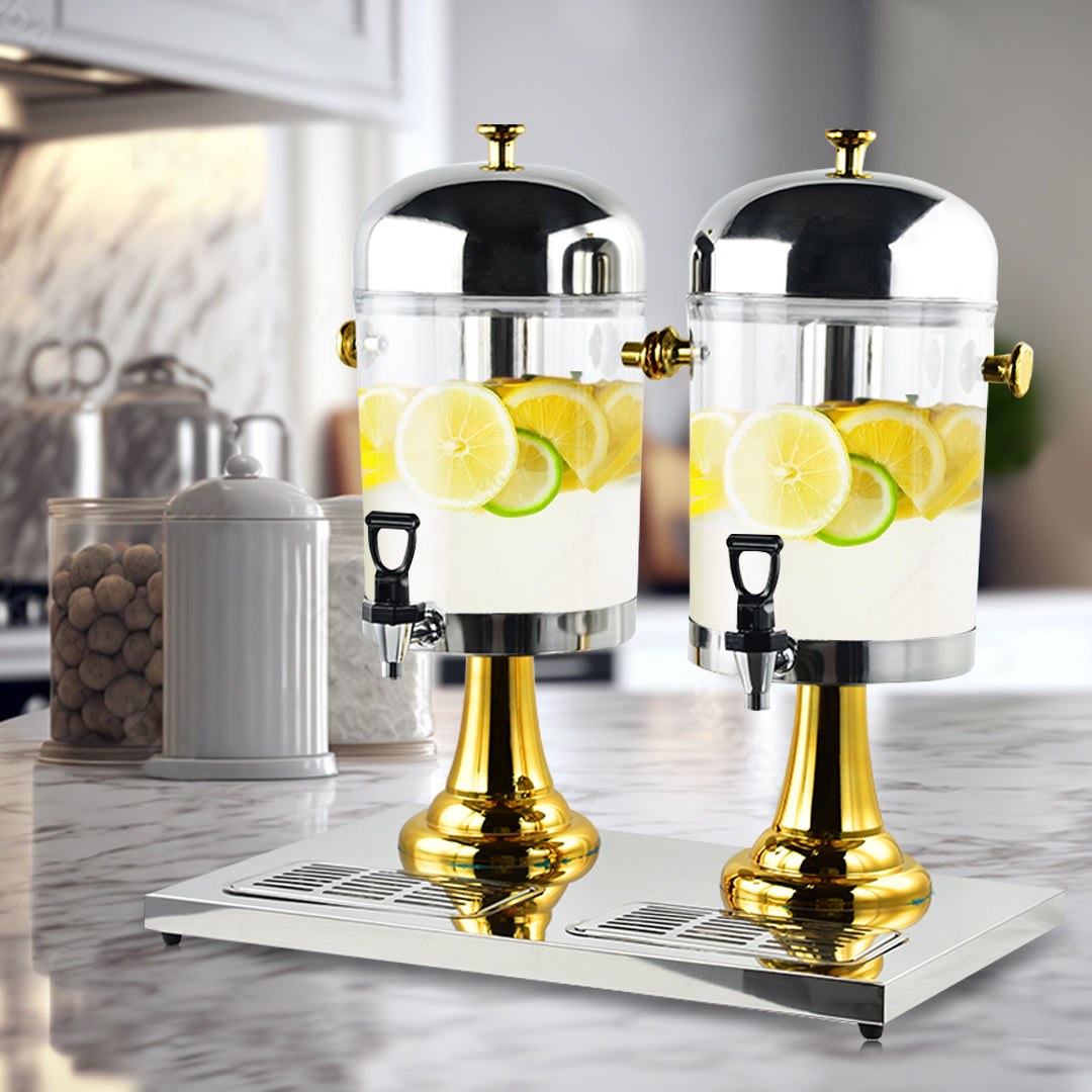 SOGA 16L Dual Stainless Steel Dispenser Beverage Transparent Commercial Drink Container Jug