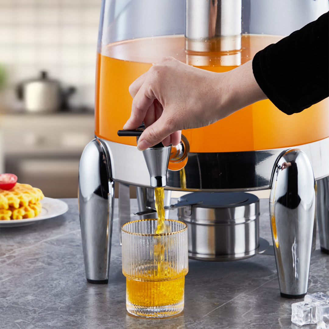 SOGA Stainless Steel 12L Beverage Dispenser Hot and Cold Juice Water Tea Buffet Drink Container Jug