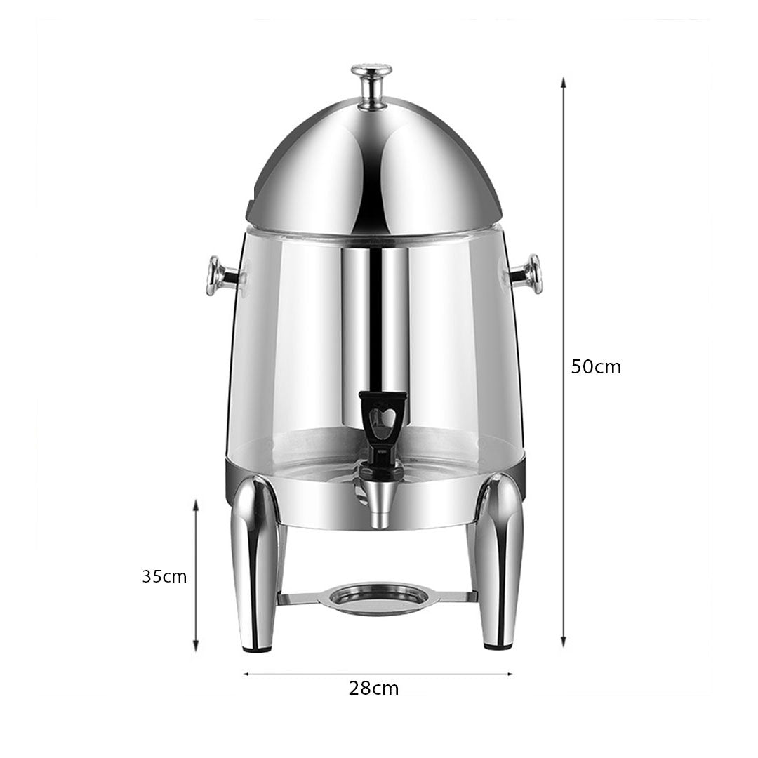 SOGA Stainless Steel 12L Beverage Dispenser Hot and Cold Juice Water Tea Buffet Drink Container Jug