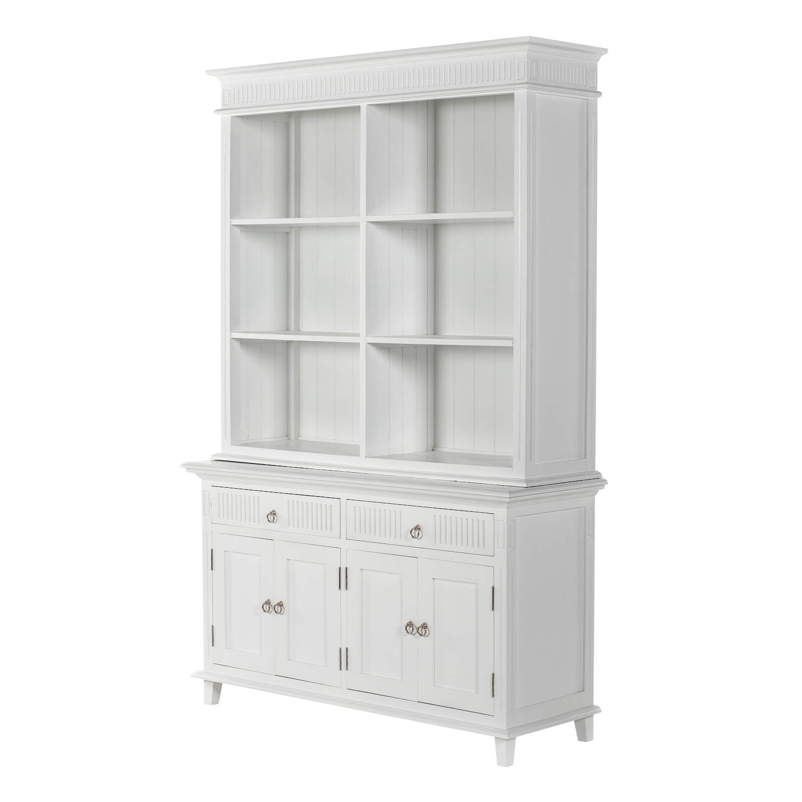 Groove-Inspired Hutch Cabinet 4 Doors 6 Shelves