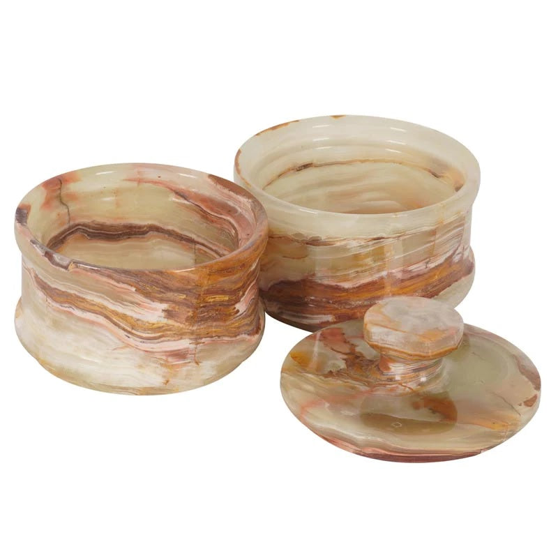 Monochrome Handmade Marble Spice Server Sets (Available in 4 Colors)