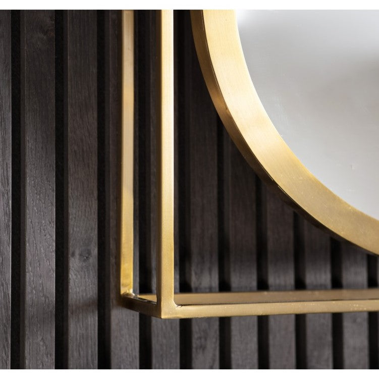 Luxurious Luster Metal Framed Mirror Brass 61cms