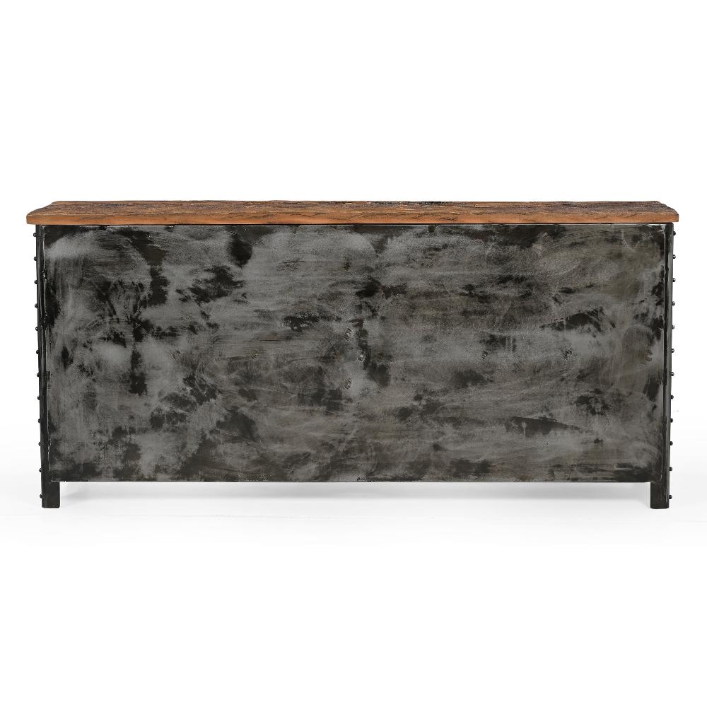 Vintage Iron Locker Sideboard With Reclaimed Wood