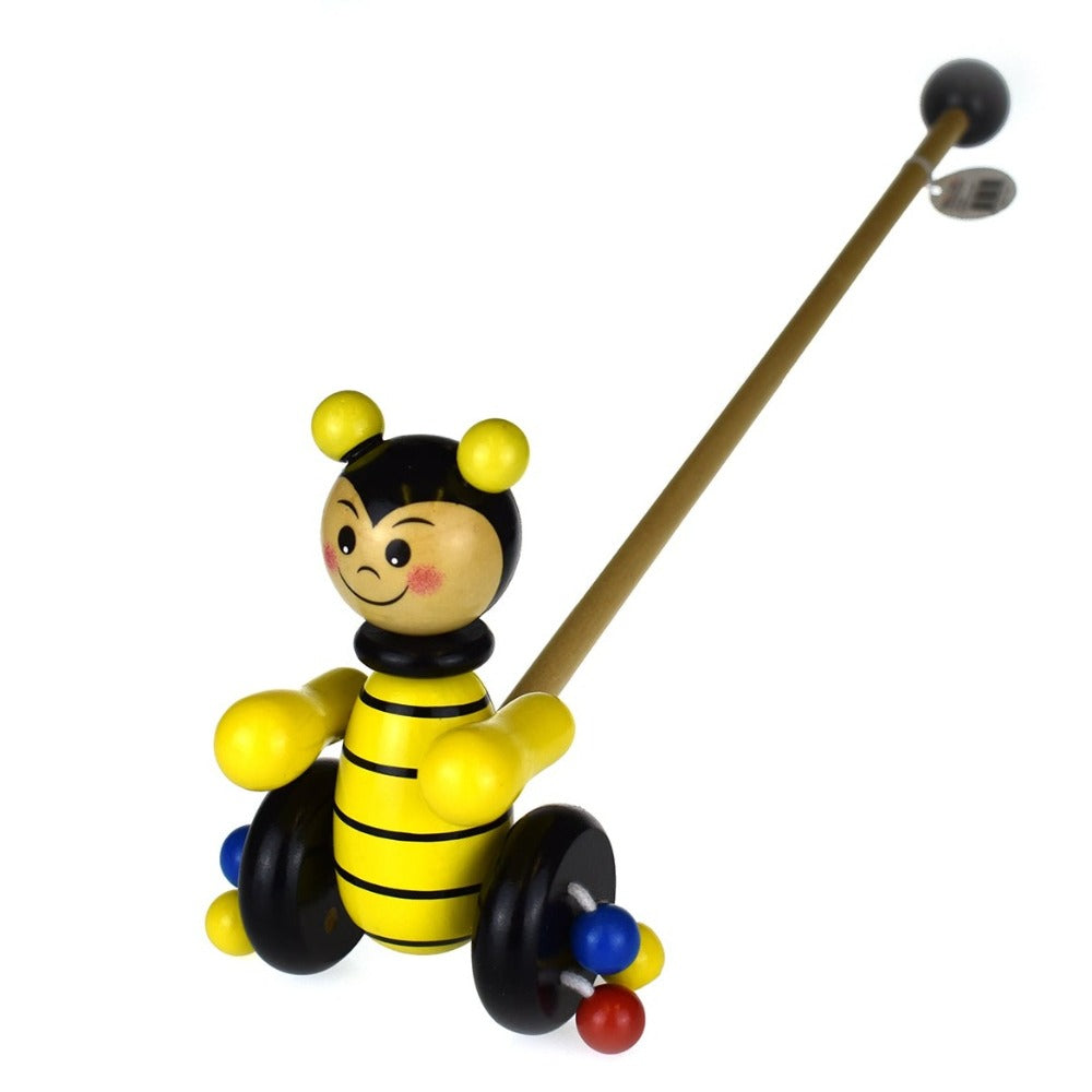 Push Along Toddlers Wooden Toy - Bee