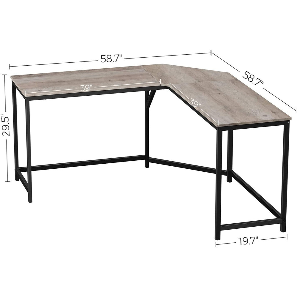 Wooden L-Shaped Computer Desk