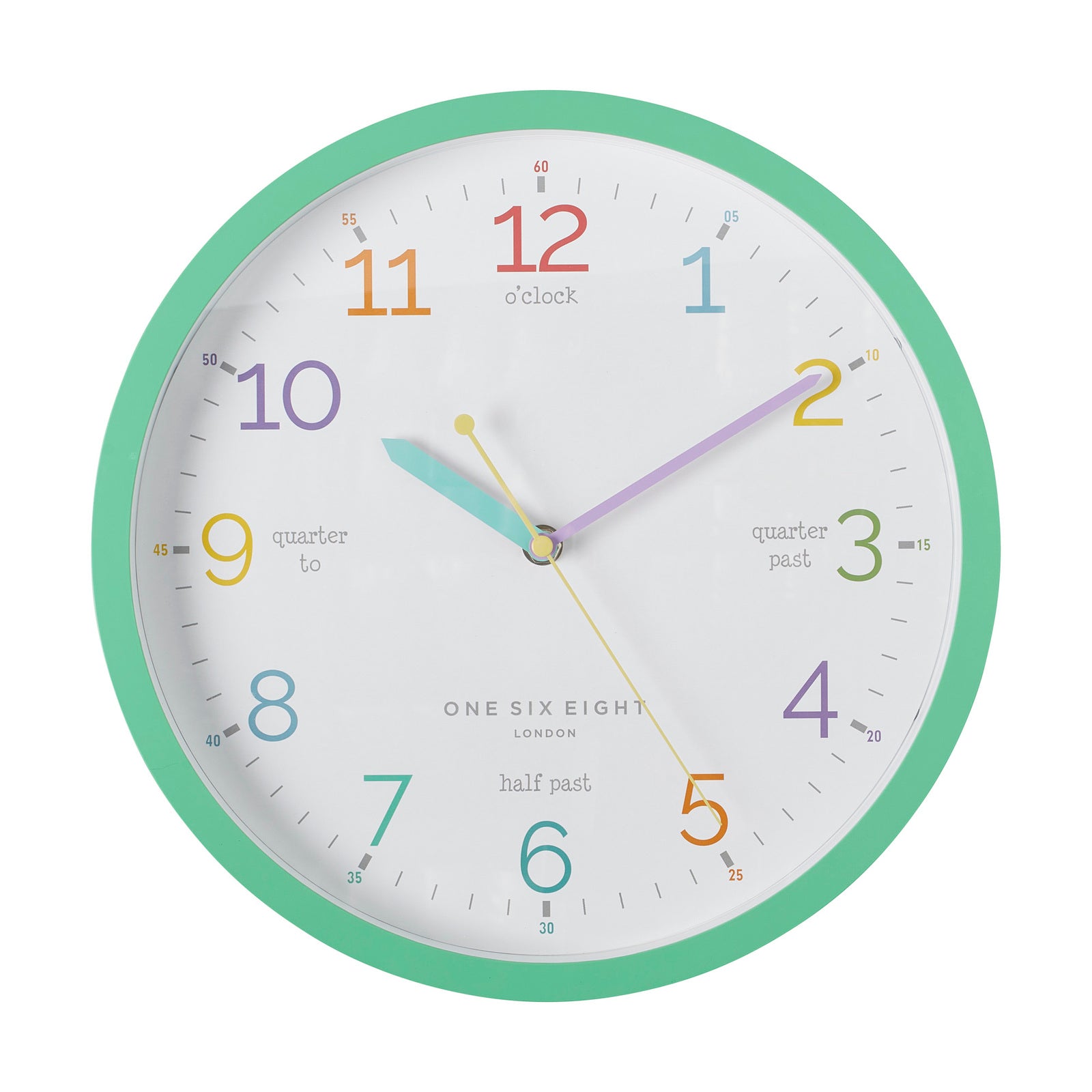 Transcendent Time Colorful Wall Clock 30cms - Mint