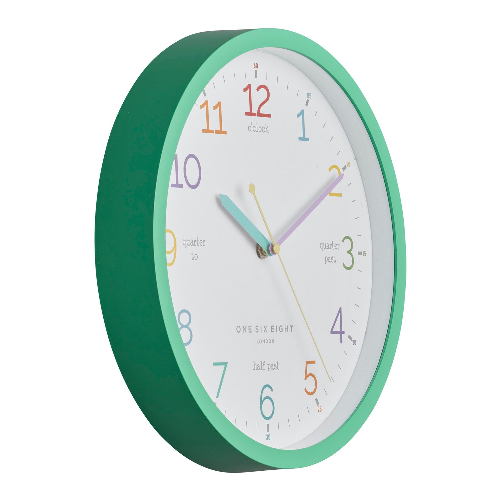 Transcendent Time Colorful Wall Clock 30cms - Mint