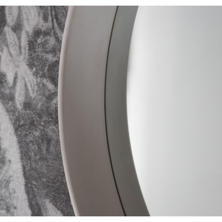 Opulent Round Wooden Frame Mirror White 95cms