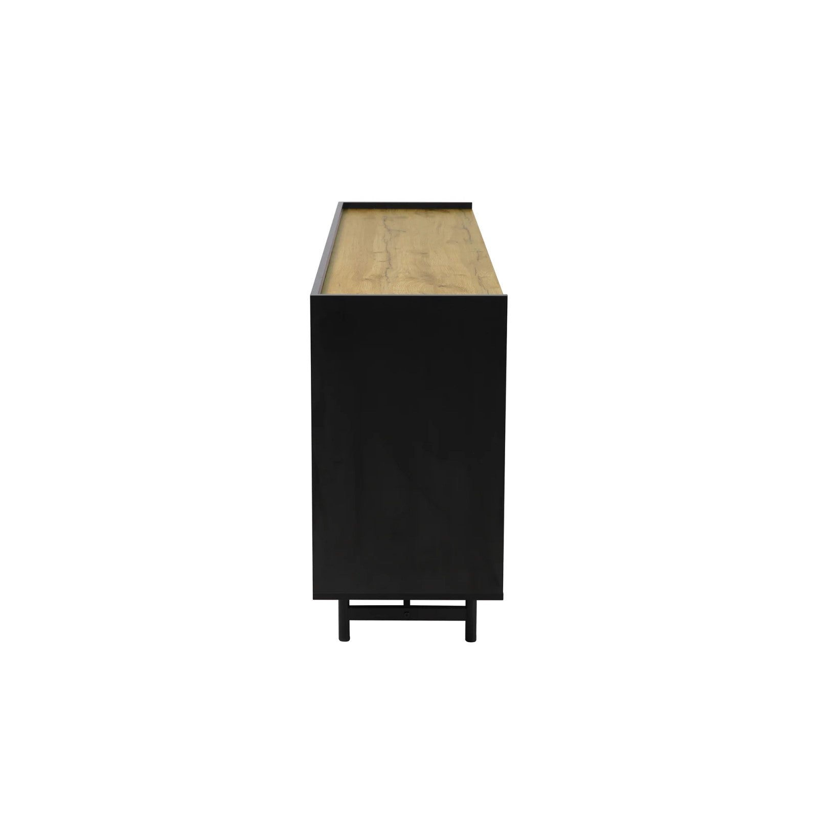 Black and Natural Engineered Wood Urban Style Sideboard
