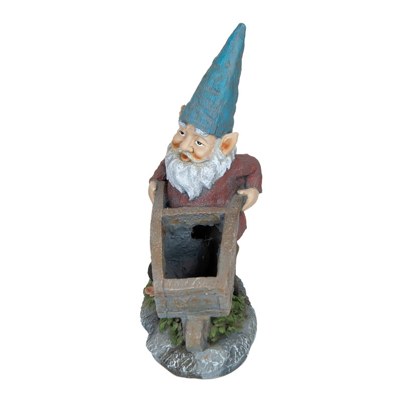 Vivid Gnome Pushing Planter Cart
