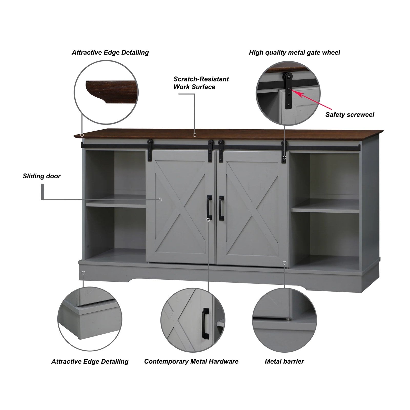 Barn Door TV Stand for Classic Entertainment