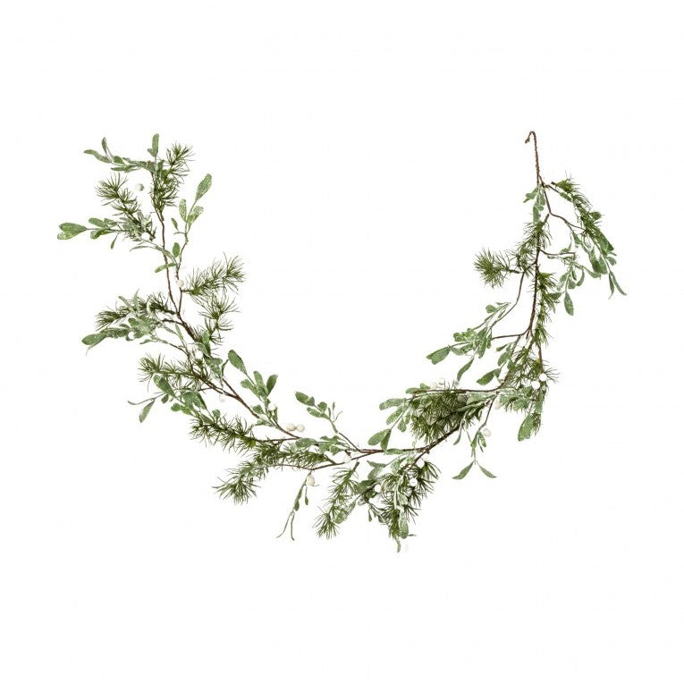 Elegant Artificial White Berry with Mixed Leaves Garland
