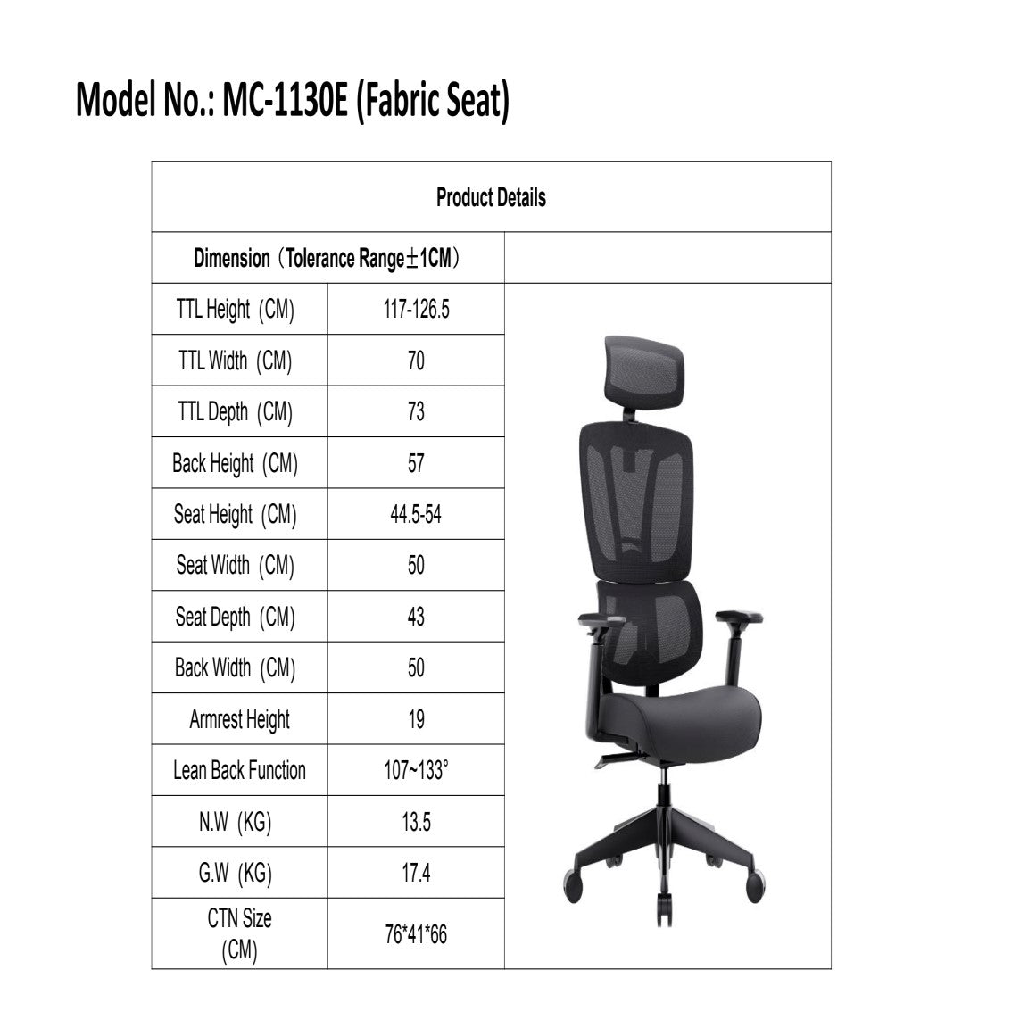 Mesh-Back Chair with Fabric Seat for Comfortable Workdays